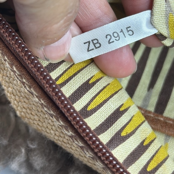 Vintage Fossil shoulder bag in caramel, fabric with leather details, florar - Picture 15 of 15